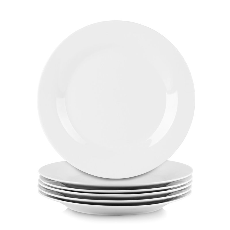 Ten Strawberry Street Simply White 10.5" Round Dinner Plate, Set Of 6